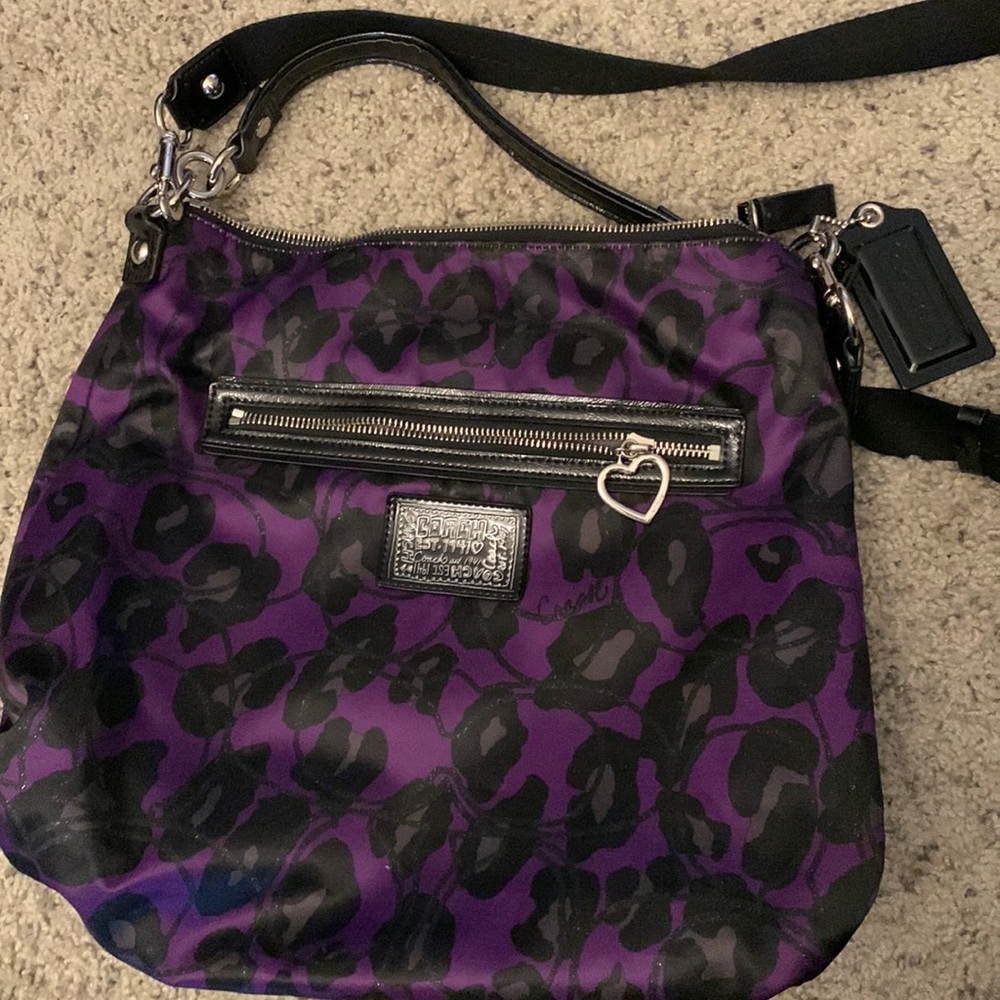Purple Coach Satin Bag
